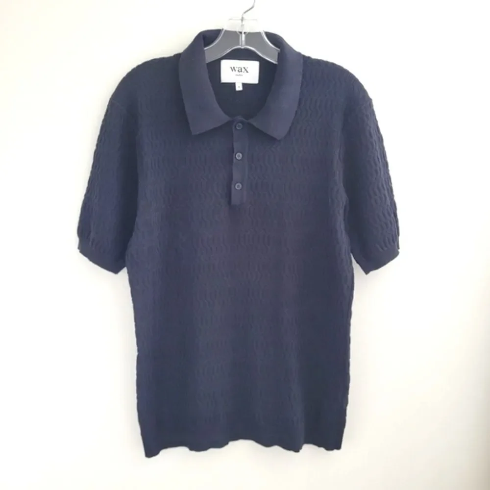 WAX LONDON organic cotton knit polo sweater